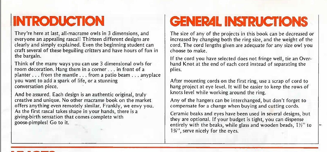 Vintage ALL Owls Rascals 3D Macrame Owls Patterns Book PDF Instant Digital Download 13 Projects Retro Owls Owls Owls!! For Home and Patio