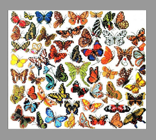 Vintage Cross Stitch Patterns Butterflies Moths Butterfly Motifs PDF Instant Digital Download 60 Embroidery Designs