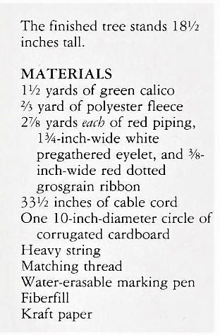 Vintage Christmas Sewing Pattern 18" Calico Fabric Advent Tree Centerpiece PDF Instant Digital Download Holiday Calendar Tabletop Tree E1