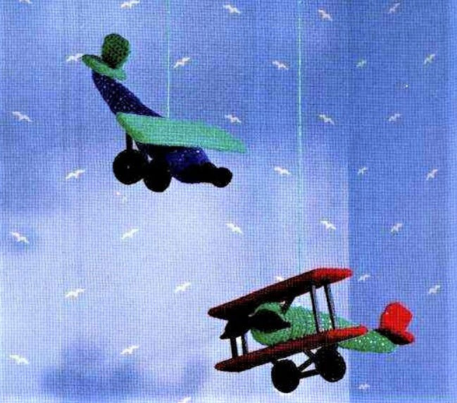 Vintage Crochet Pattern 9" Airplane Soft Toys Planes Biplane Triplane PDF Instant Digital Download Amigurumi Plush Planes 10 Ply