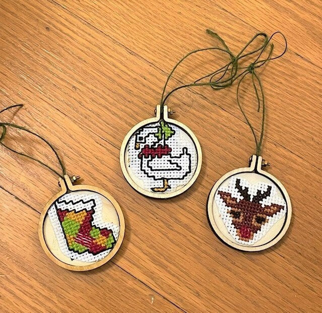 Vintage Cross Stitch Patterns Mini Christmas Ornaments PDF Instant Digital Download 50 Classic Holiday Designs 2-3 Inch
