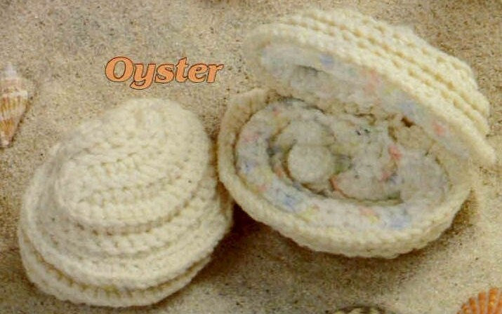 Vintage Crochet Sea Shell Seashells Patterns PDF Instant Digital Download Amigurumi Oyster Scallop Sea Life Plush Realistic Beach Shells