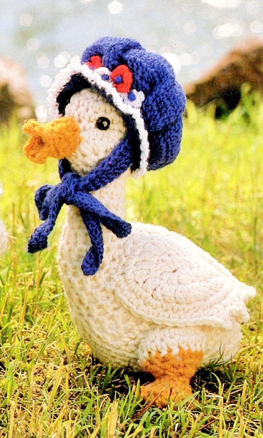 Vintage Crochet Pattern 13" 8" Country Goose Family Amigurumi PDF Instant Digital Download Mother and Baby Geese Goslings 10 Ply