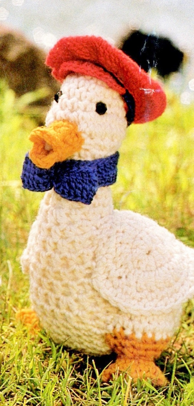 Vintage Crochet Pattern 13" 8" Country Goose Family Amigurumi PDF Instant Digital Download Mother and Baby Geese Goslings 10 Ply