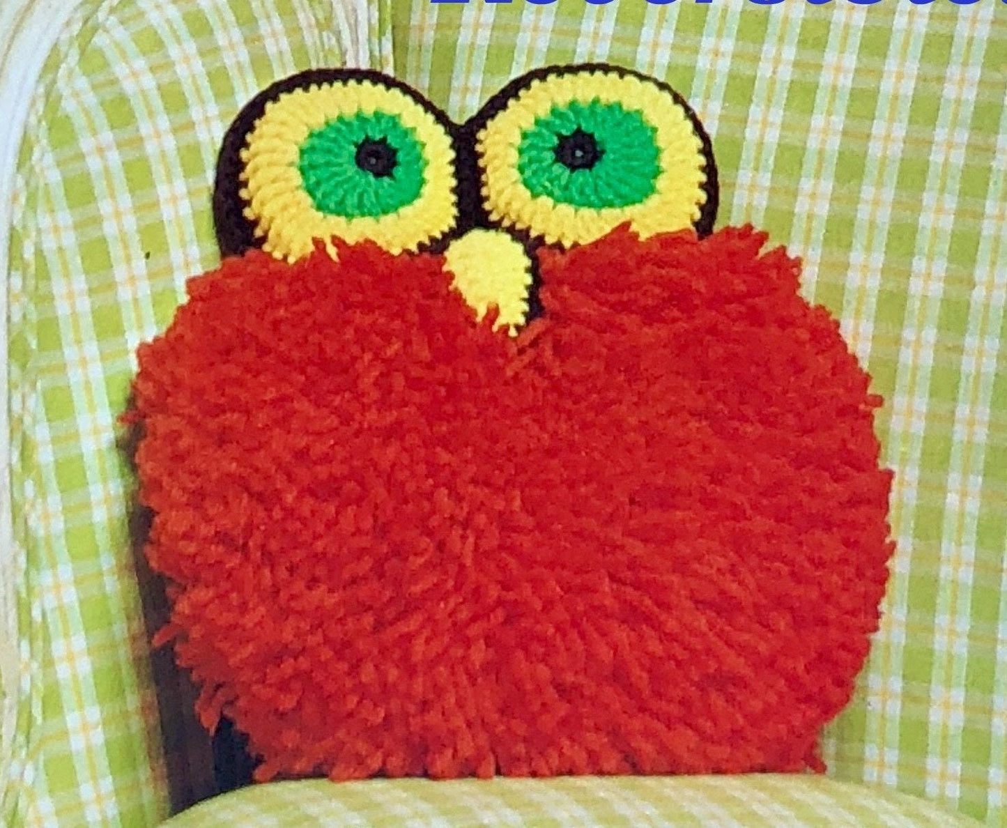 Vintage Crochet Pattern 10" Boho Mod Owl Pillow PDF Instant Digital Download Retro 70s Owl Cushion Double Sided 4 Ply