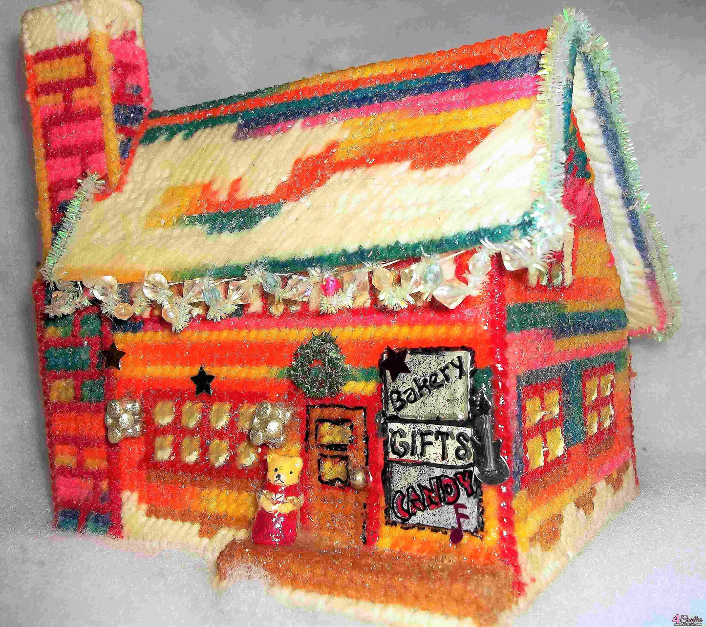 Vintage Plastic Canvas Pattern Santas Village Snowy Christmas Town PDF Instant Digital Download Holiday North Pole Neighborhood Display