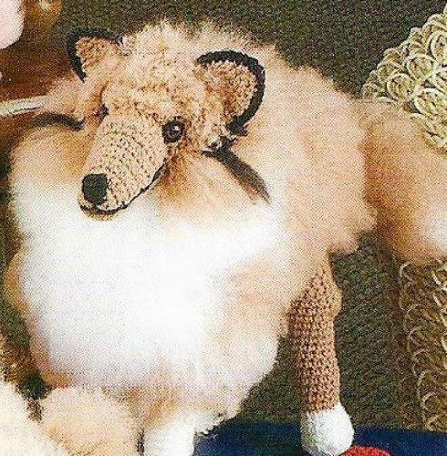 Vintage Crochet Pattern Rough Collie Dog PDF Instant Digital Download Purebred Puppy Amigurumi Plush Stuffed Soft Toy 16" 10 Ply