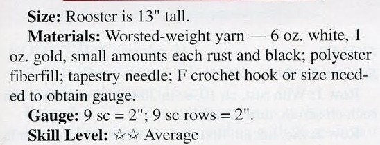 Vintage Crochet Pattern 13" Chicken Rooster or Hen PDF Instant Digital Download Farm Animal Chicken Amigurumi Plush Soft Toy 10 Ply