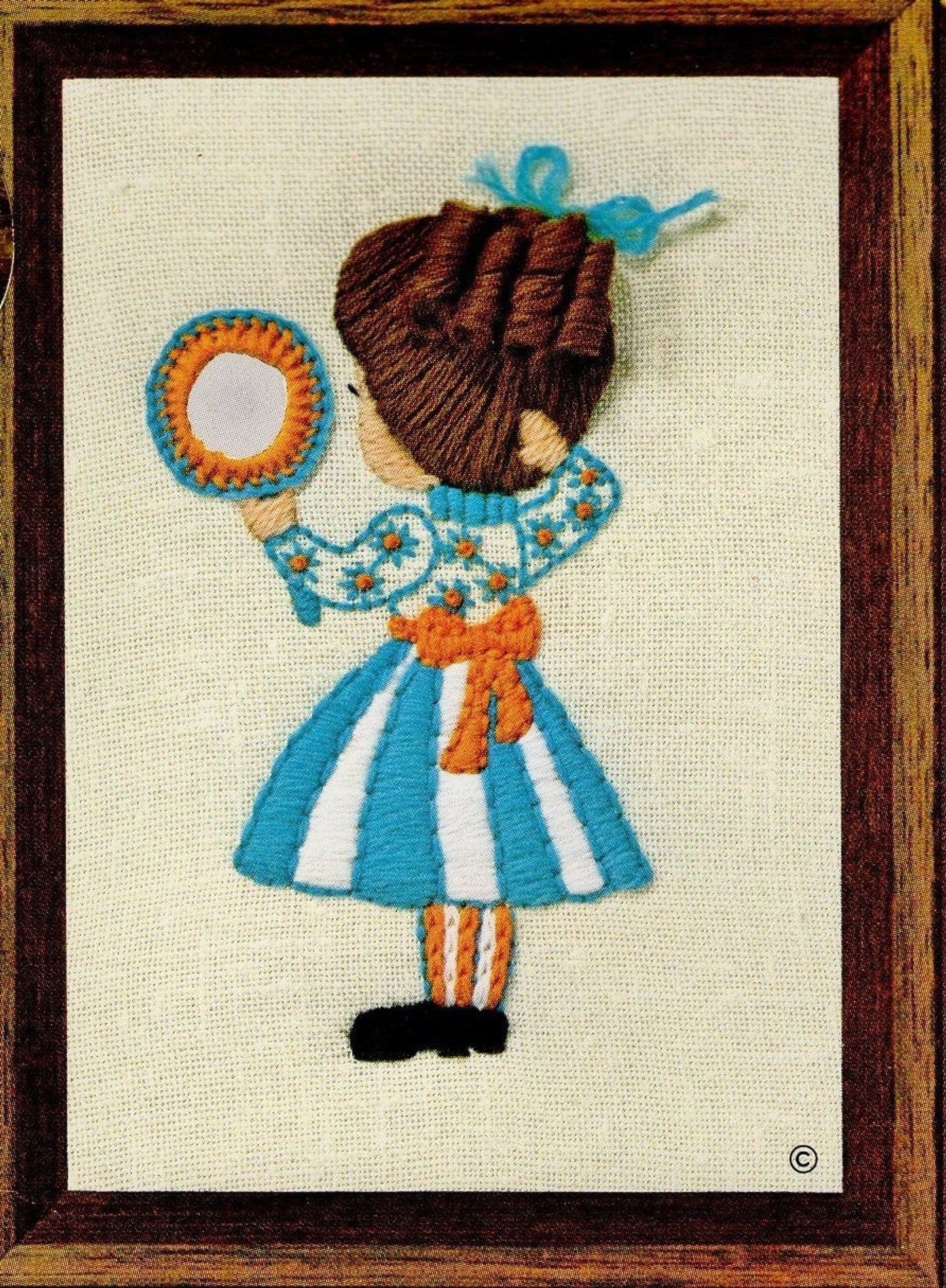 Vintage Crewel Embroidery Patterns Cute Kitsch Girls Old Fashioned Little Ladies PDF Instant Download Mini Stitchery 5x7 Lot of Six Designs