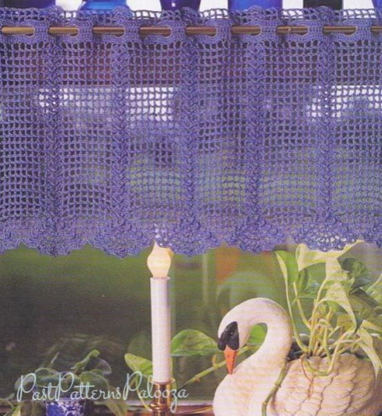 Vintage Thread Crochet Pattern Lace Window Valance Panel Curtain PDF Instant Digital Download Shell Stitch Fans