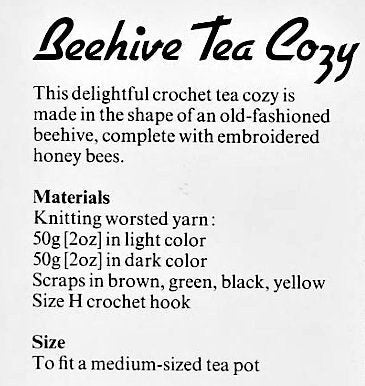 Vintage Crochet Pattern Beehive Tea Pot Cozy Cute Quick Easy PDF Instant Digital Download 10 Ply Honey Bees Cosy Cover Teapot Topper
