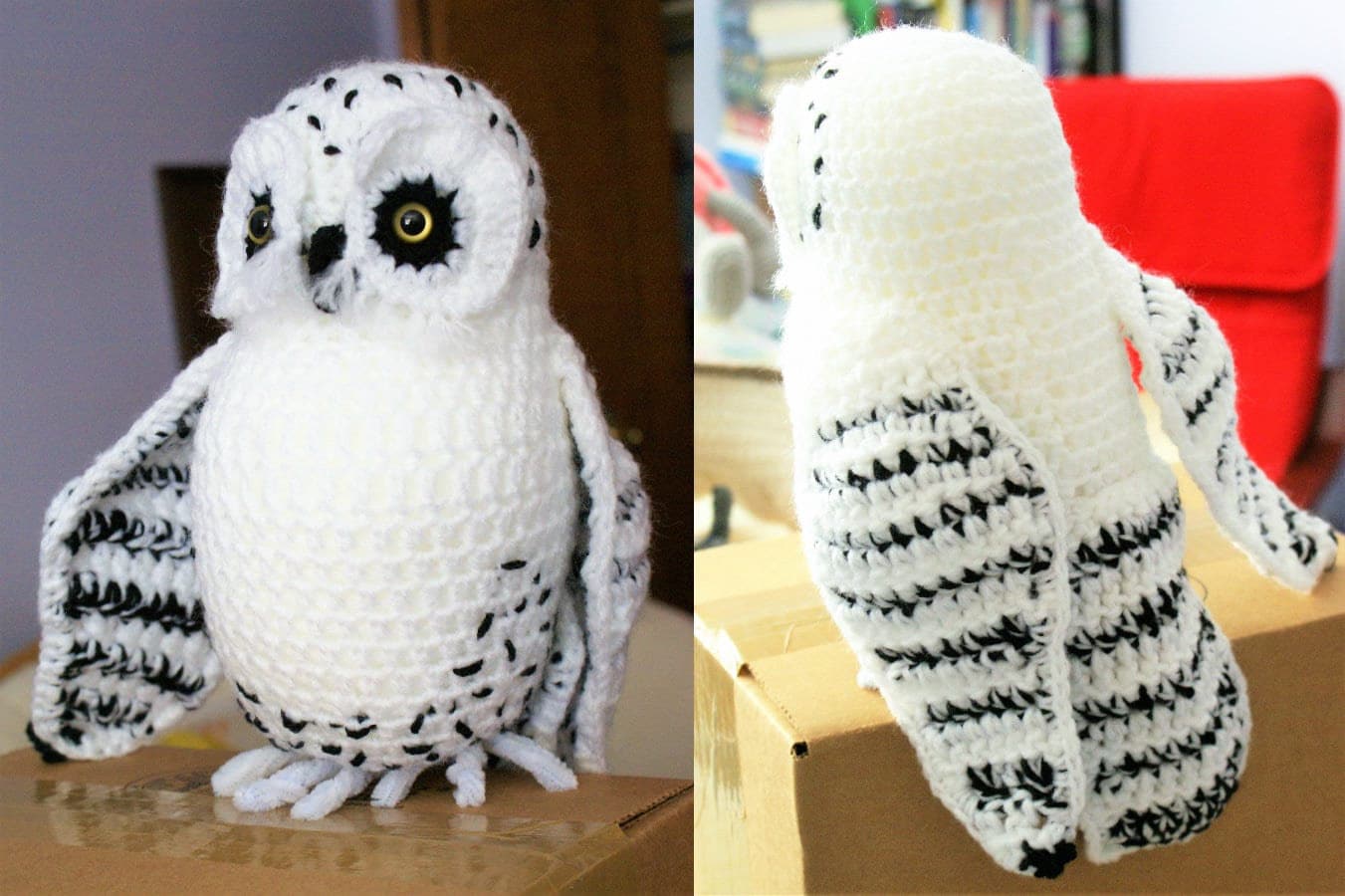 Vintage Crochet Snowy Owl Pattern 13" PDF Instant Digital Download Owl Amigurumi Plush Stuffed Soft Toy Forest Woodland Animal 4 Ply