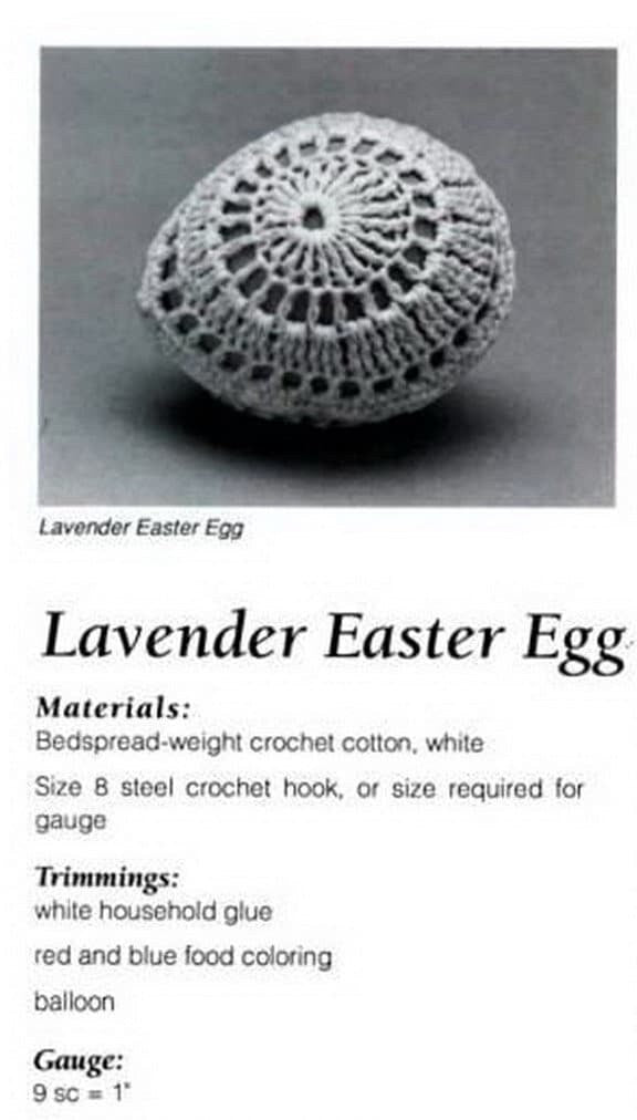 Vintage Thread Crochet Pattern Lace Thread Crochet Easter Eggs Ruffled Basket and Nut Cups PDF Instant Digital Download