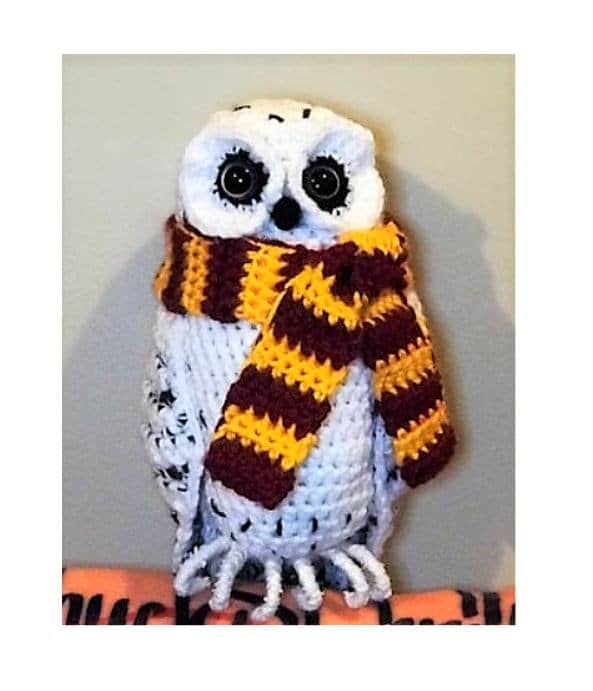 Vintage Crochet Snowy Owl Pattern 13" PDF Instant Digital Download Owl Amigurumi Plush Stuffed Soft Toy Forest Woodland Animal 4 Ply