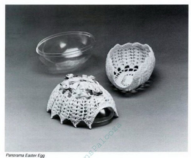 Vintage Thread Crochet Pattern Lace Thread Crochet Easter Eggs Ruffled Basket and Nut Cups PDF Instant Digital Download