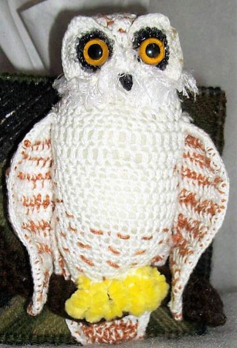 Vintage Crochet Snowy Owl Pattern 13" PDF Instant Digital Download Owl Amigurumi Plush Stuffed Soft Toy Forest Woodland Animal 4 Ply