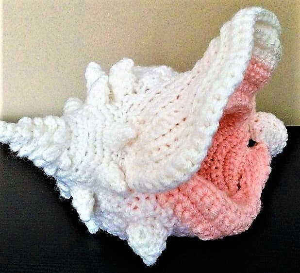 Vintage Crochet Pattern 10" Queen Conch Shell PDF Instant Digital Download Sea Shell Seashell Sea Life Amigurumi Soft Toy 4 Ply