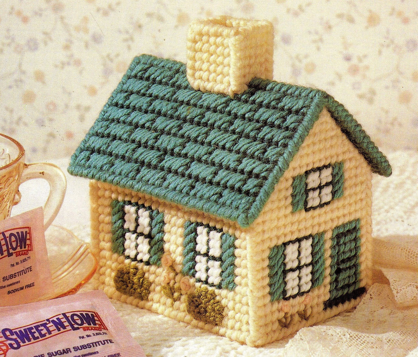 Vintage Plastic Canvas English Cottages Houses Patterns PDF Instant Digital Download 9 Designs Recipe Holders Potpourri Containers 7 Mesh