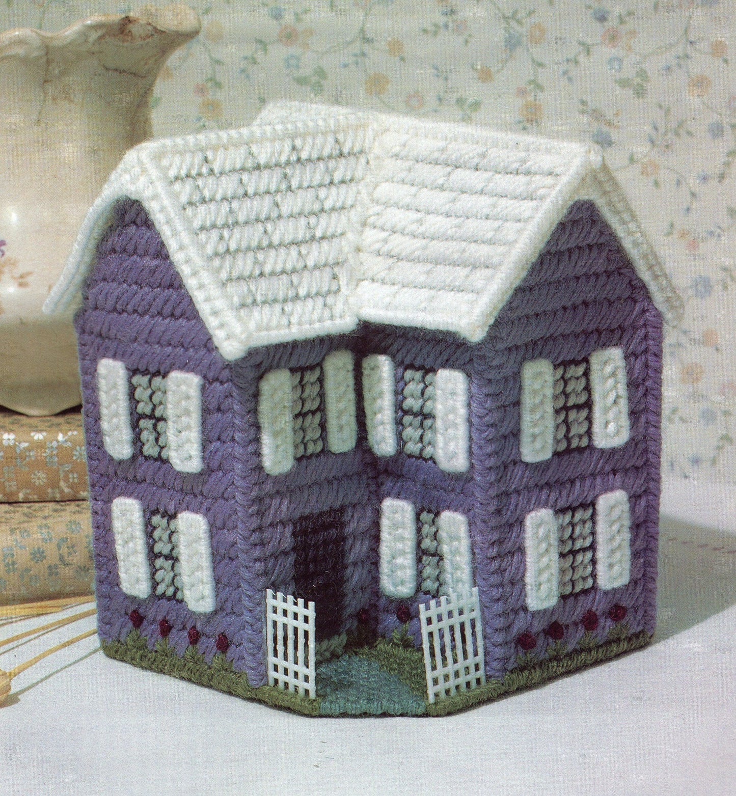 Vintage Plastic Canvas English Cottages Houses Patterns PDF Instant Digital Download 9 Designs Recipe Holders Potpourri Containers 7 Mesh