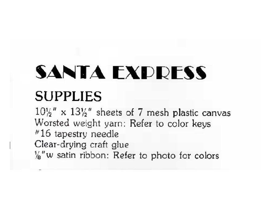 Vintage Santa Express Holiday Train Patterns In Plastic Canvas Christmas Train Tissue Holder PDF Instant Digital Download 7 Mesh