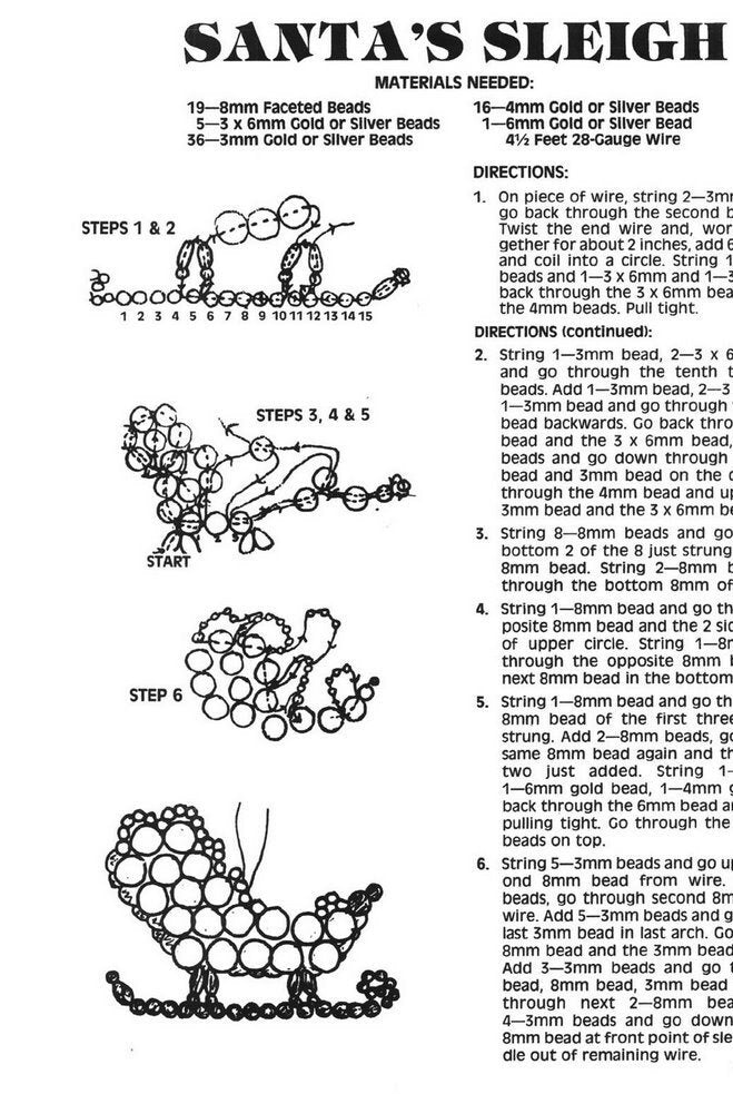 Vintage Beading Patterns Mini Christmas Bead Ornaments 18 Bead-O-Rama Designs PDF Instant Digital Download Mini Small Holiday Tree Trim