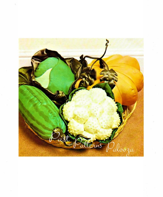 Vintage Sewing Pattern Realistic Garden Vegetables Cauliflower Pumpkin Cabbage Zucchini PDF Instant Download Soft Sculpture Fabric Veggies