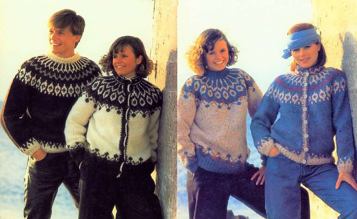 Vintage Knitting Pattern Nordic Icelandic Knit Wool Sweaters Pullover & Cardigan PDF Instant Digital Download Womens Mens Fair Isle Fairisle