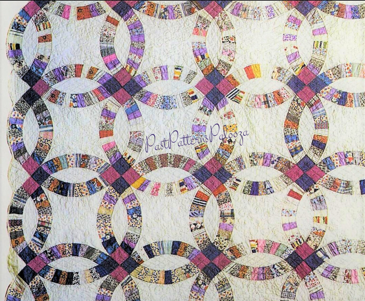 Vintage Sewing Pattern Double Wedding Ring Quilt Antique Patchwork PDF Instant Digital Download c. 1920 Classic Traditional Design