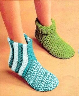 Vintage Crochet Patterns Easy Quick Simple Family Slipper Socks PDF Instant Digital Download Retro Womens Mens Childrens House Socks