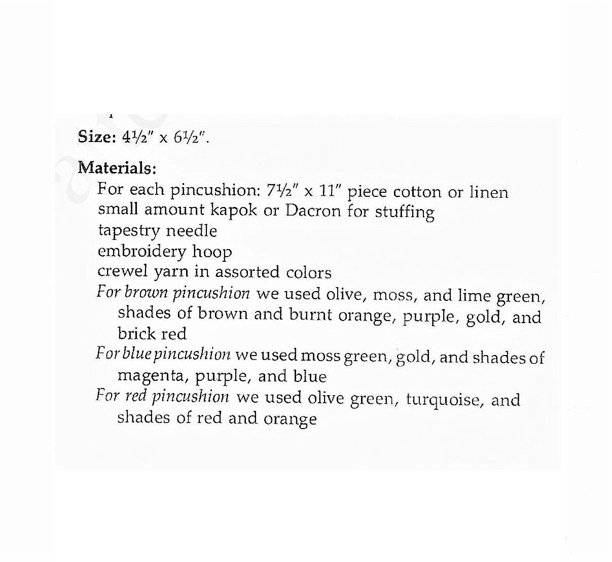 Vintage Embroidery Sewing Pattern 6" Folk Art Flower Pincushions PDF Instant Digital Download 3 Retro Groovy Embroidered Pincushion Designs