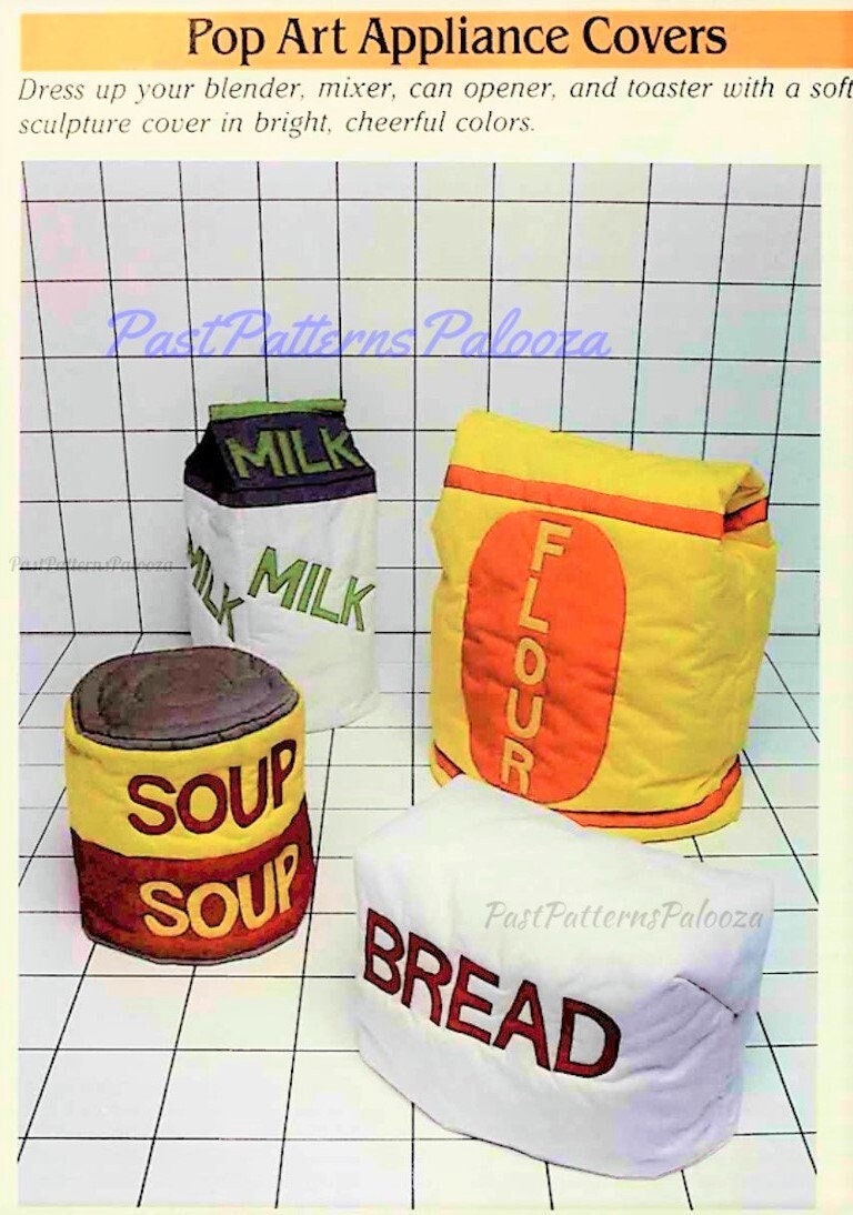 Vintage Sewing Pattern Retro Pop Art Kitchen Appliance Covers Novelty Cosies Can Opener Toaster Mixer Blender PDF Instant Digital Download