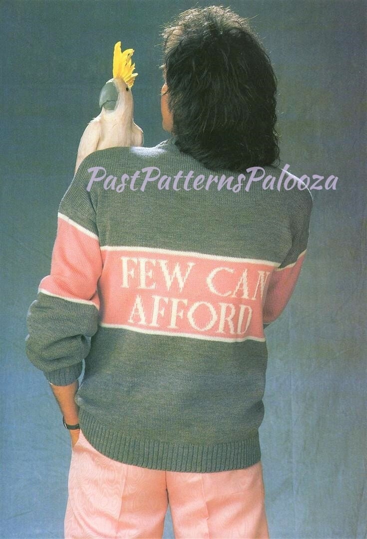 Vintage Knitting Pattern I'm A Luxury Few Can Afford Sweater PDF Instant Digital Download Funny Womens Mens Adult Jumper 4 Ply