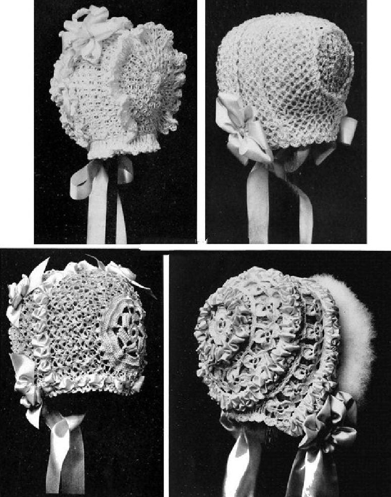 Vintage Patterns 1912 Glossilla Book of Crochet Novelties PDF Instant Digital Download Book Edwardian Titanic Era Handbags Belt Baby Bonnet