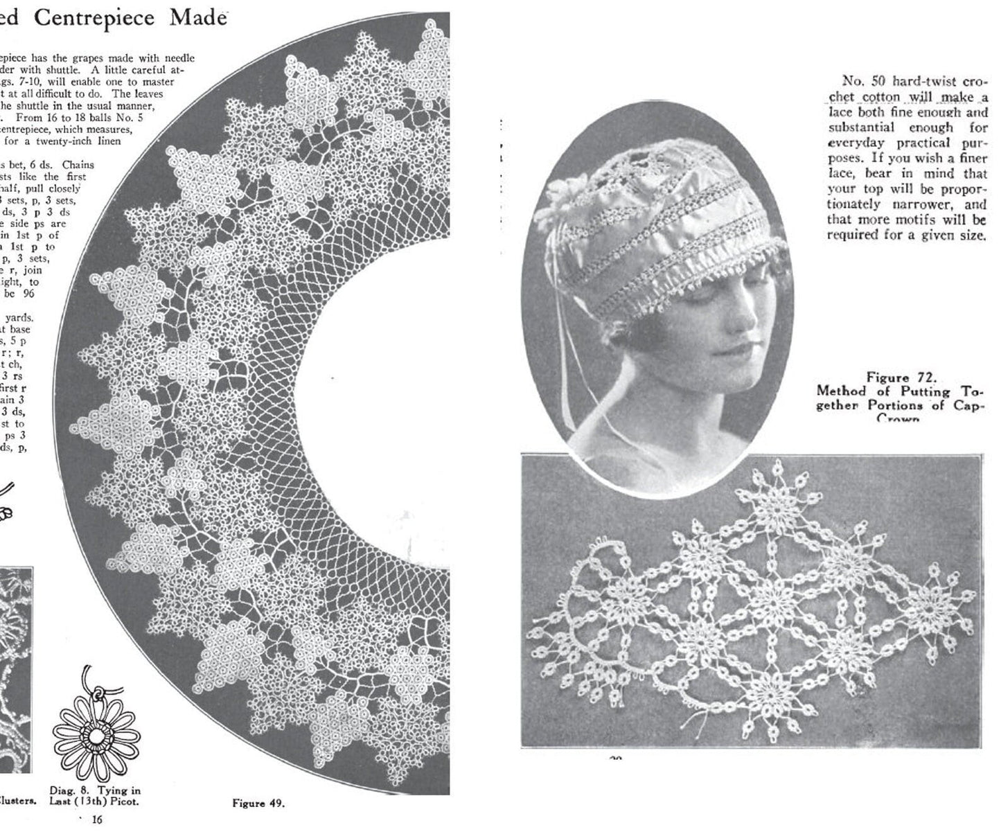 Vintage Priscilla Tatting Patterns Three eBooks No 1. No 2. No 3. Shuttle Lace Tatting Instructions Projects PDF Instant Digital Download