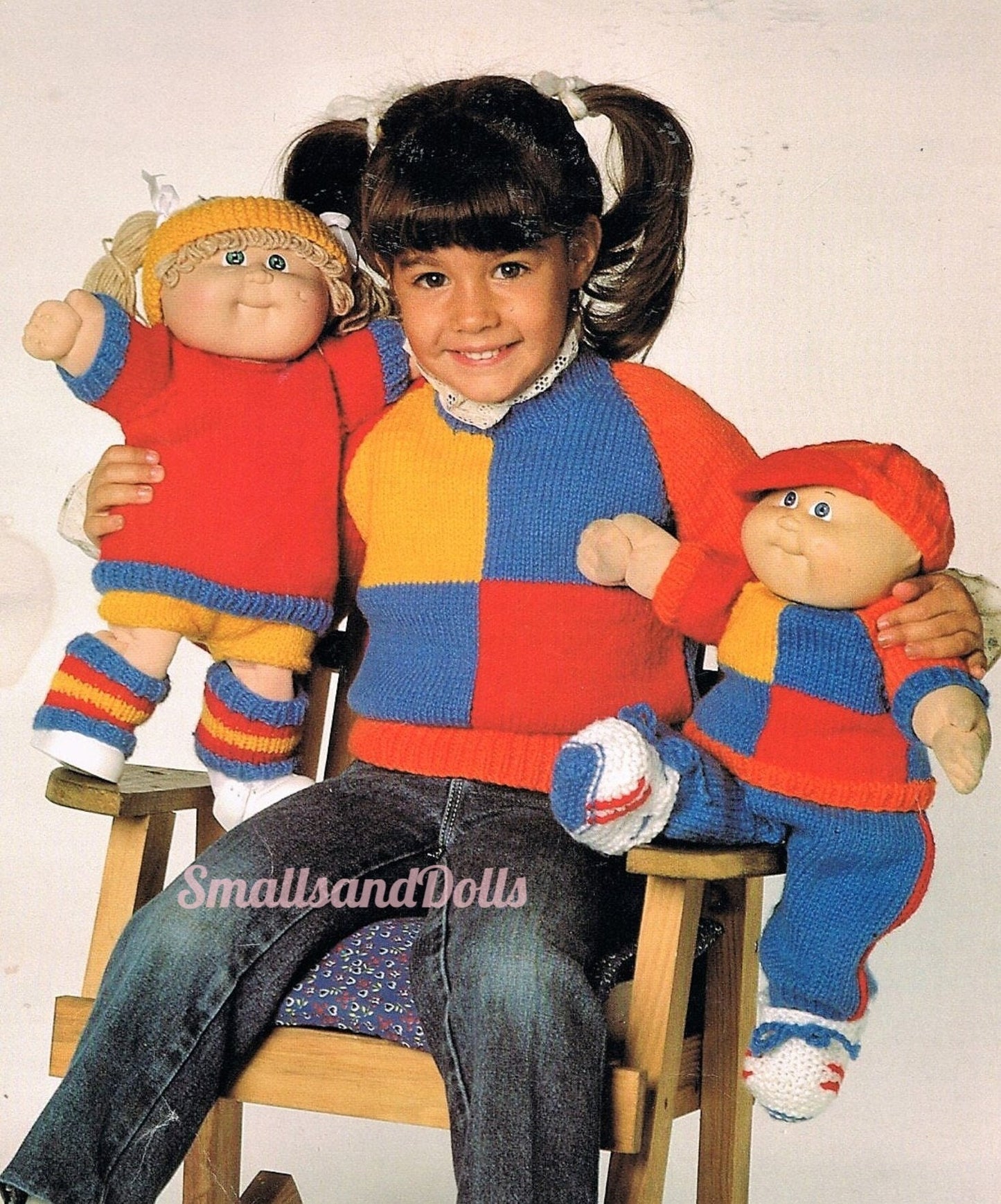 Vintage Knitting Pattern 16" Cabbage Patch Kids Doll Clothes Girl Boy Jogging Suits Sports Wear PDF Instant Digital Download 10 Ply
