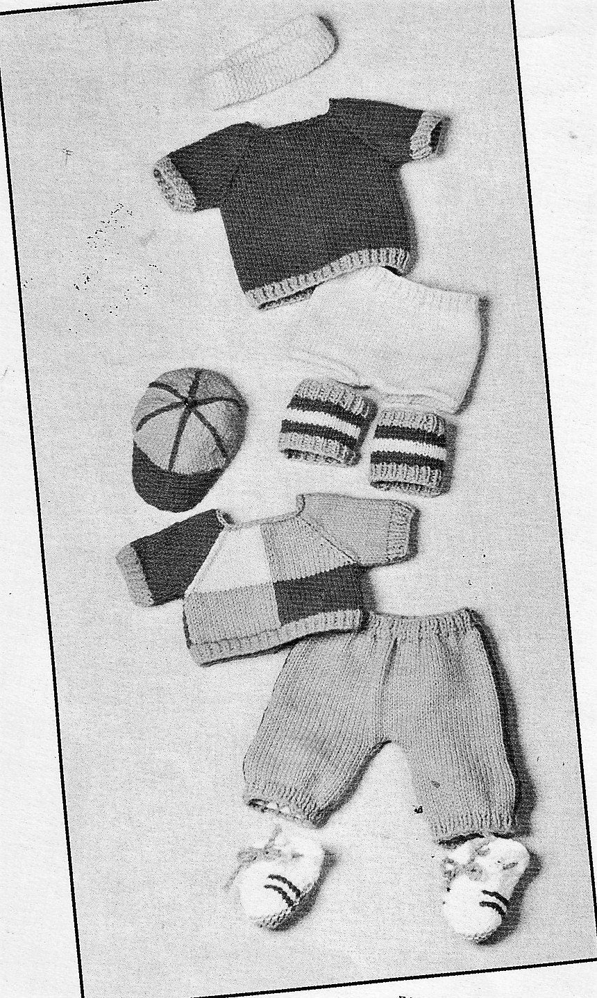 Vintage Knitting Pattern 16" Cabbage Patch Kids Doll Clothes Girl Boy Jogging Suits Sports Wear PDF Instant Digital Download 10 Ply