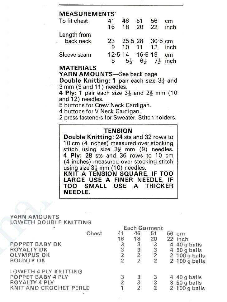 Vintage Knitting Pattern Baby Boy Classic Cardigan Sweaters Jumpers 3 Styles PDF Instant Digital Download Newborn Toddler 0-2 yrs DK