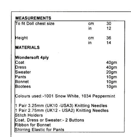 Vintage Knitting Pattern Knit Doll Clothes for 14 Inch Dolls 6 Pieces PDF Instant Digital Download 12 Inch Chest Baby Doll 4 Ply