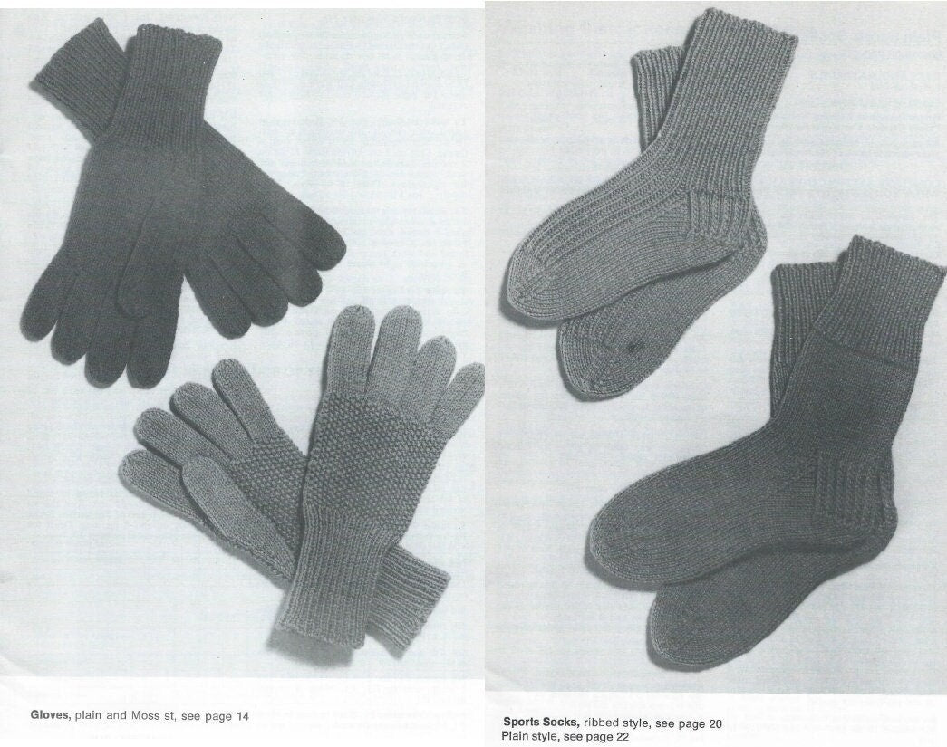 Vintage Knitting Patterns Boys Girls Childrens Socks Mittens Gloves Lot PDF Instant Digital Download Kids Quick Easy Simple Socks 2-12 Years