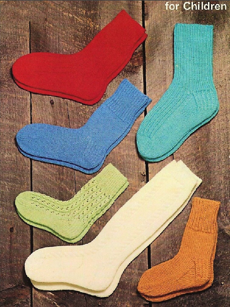 Vintage Knitting Patterns Boys Girls Childrens Socks Mittens Gloves Lot PDF Instant Digital Download Kids Quick Easy Simple Socks 2-12 Years