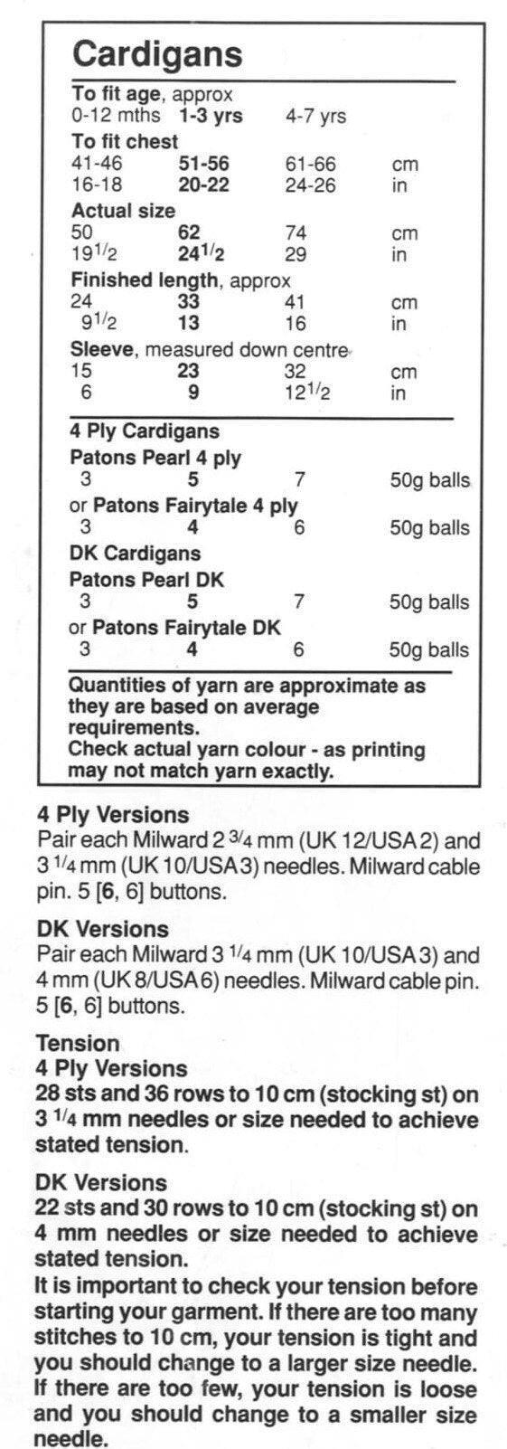 Vintage Knitting Pattern Baby Toddler Childs Cable Yoke Lace Edged Cardigan Sweaters Jumpers PDF Instant Digital Download 0-7 yrs 4 ply DK