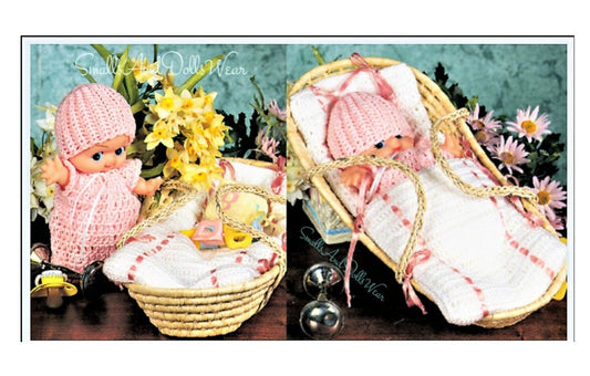 Vintage Crochet Pattern 7" 8" Baby Doll Clothes Layette and Bunting PDF Instant Digital Download Toy Doll Clothes Pajamas 3 Ply