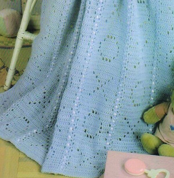 Vintage Crochet Pattern Hugs and Kisses XOXO Baby Afghan Nursery Blanket PDF Instant Digital Download Lapghan Crib Cot Cover 40x51 5 Ply