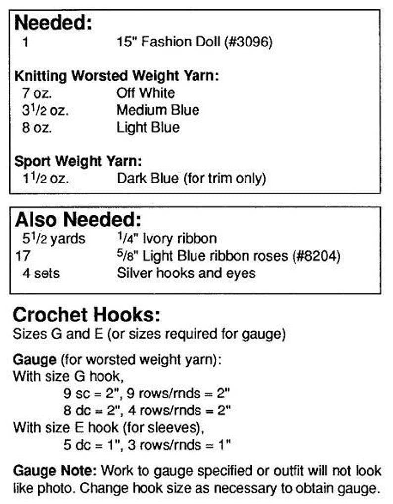 Vintage Crochet Pattern Abigail Colonial Belle Outfit For an 15 inch Doll PDF Instant Digital Download Dress Hat Pantaloons Bed Doll 10 Ply