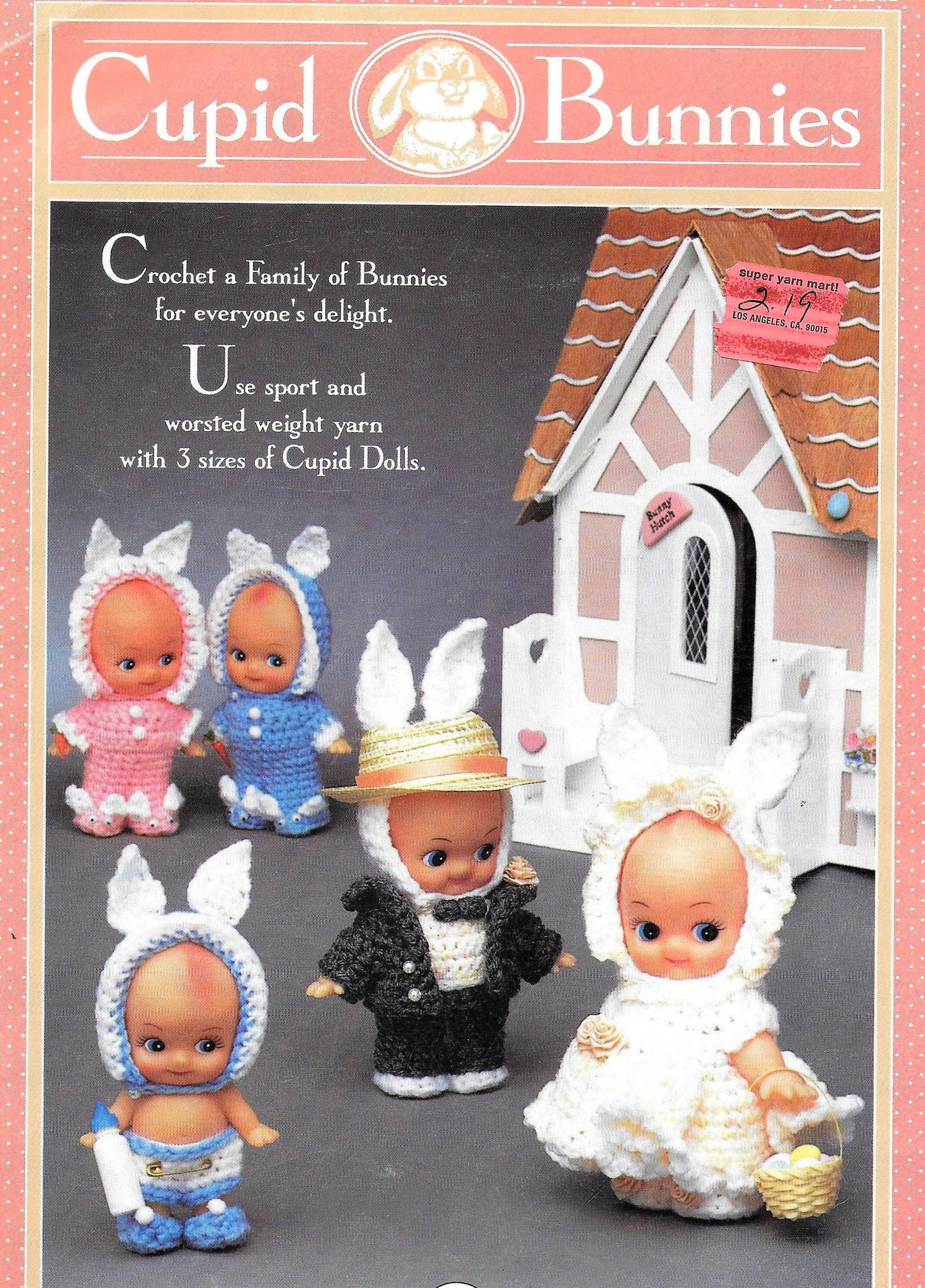 Vintage Crochet Pattern Easter Bunny Dolls Costumes Clothes for 4-5" Cutie Cupid Kewpie Impkins Dolls PDF Instant Digital Download 10 Ply