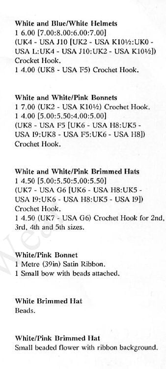 Vintage Crochet Patterns Baby Boy Girl Bonnet Helmet Brimmed Hats 6 Designs PDF Instant Digital Download Preemie to 2 years 8 Ply DK