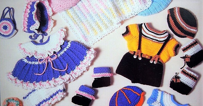 Vintage Crochet Pattern 20" Boy Girl Twins Baby Dolls and Clothing Soft Sculpture Amigurumi PDF Instant Digital Download Complete Layettes