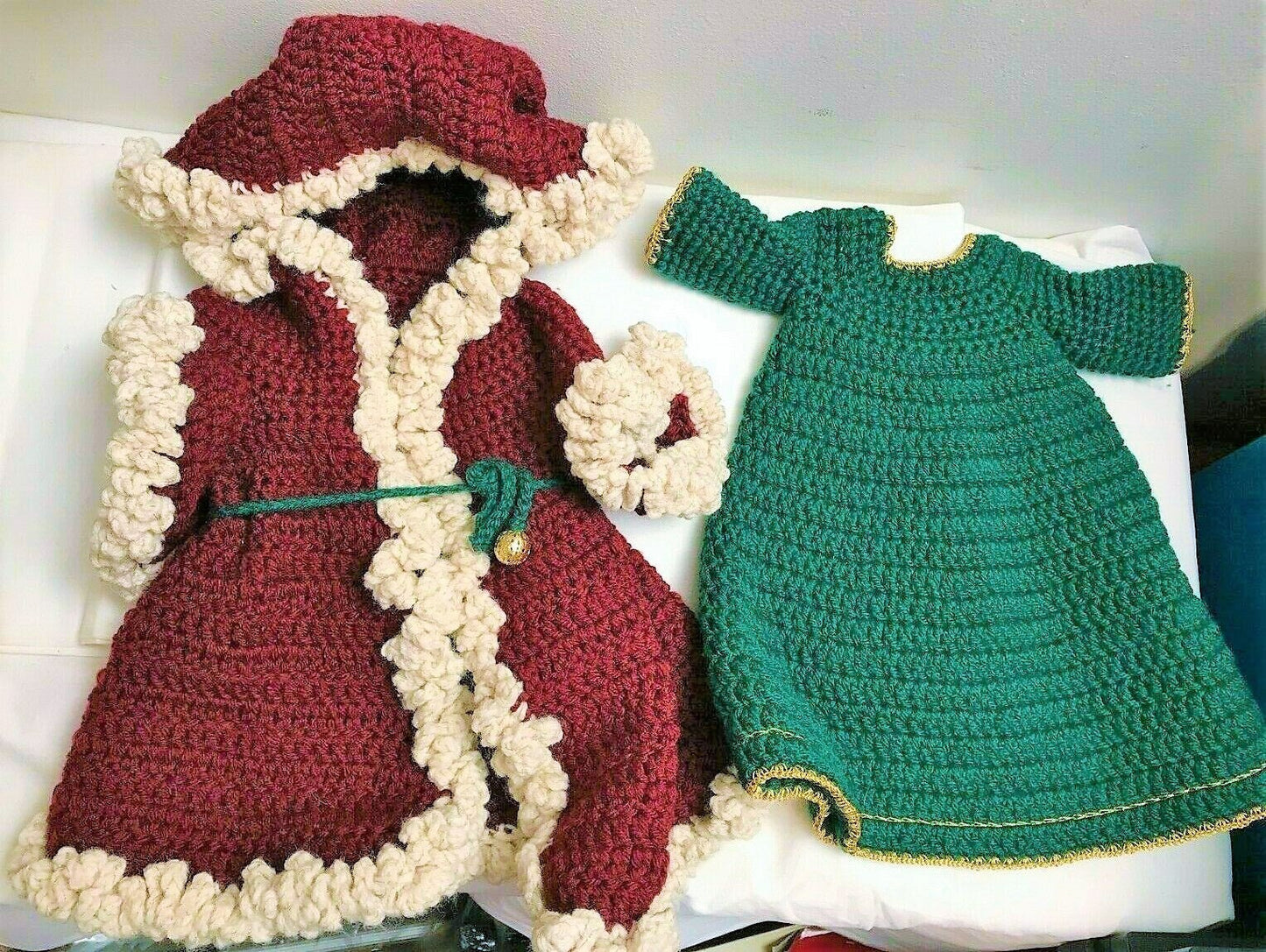 Vintage Crochet Pattern 14" Old St Nick Santa Claus Doll Old World Christmas Robe Staff PDF Instant Digital Download 10 Ply