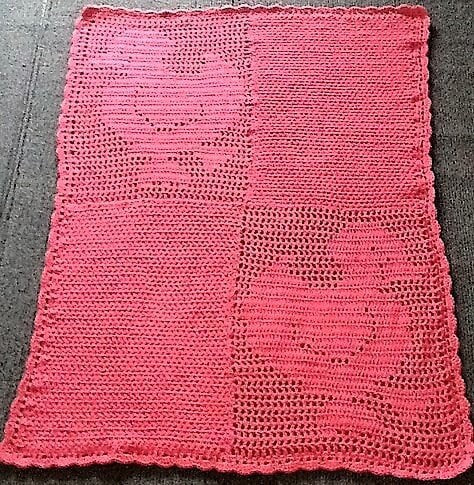 Vintage Filet Crochet Pattern Dancing Ducks Baby Blanket Afghan PDF Instant Digital Download Cot Pram Cover Lap Blanket 8 Ply 36x44