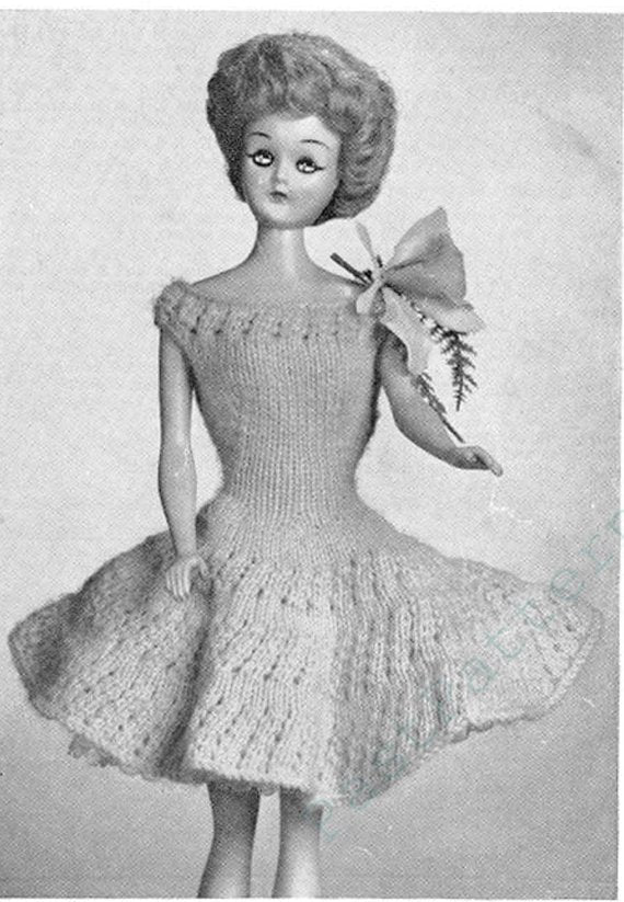 Vintage Knitting Pattern 1963 Fashion Doll Clothes 17 Knitted Dressy Party Designs For 11" Teen Dolls PDF Instant Digtial Download Book 2